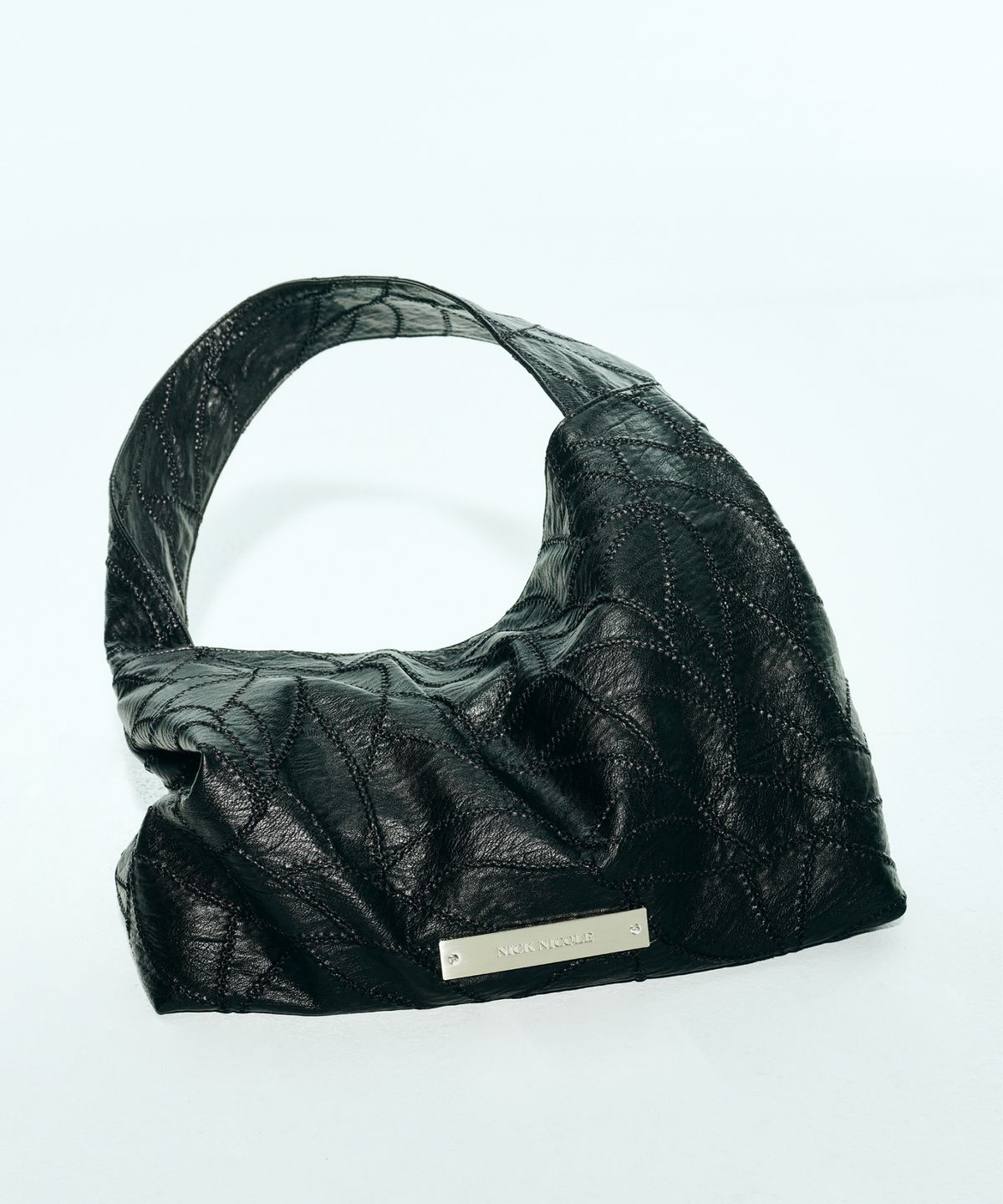 닉앤니콜(NICK&NICOLE) LEATHER WRINKLE TOTE BAG_BLACK