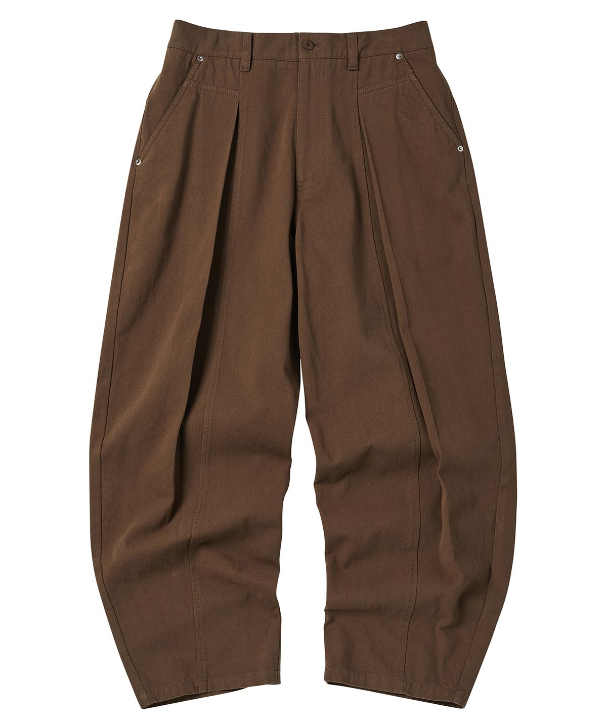 꼬모니노즈(COMONINOZ) COTTON WIDE PANTS [BROWN]