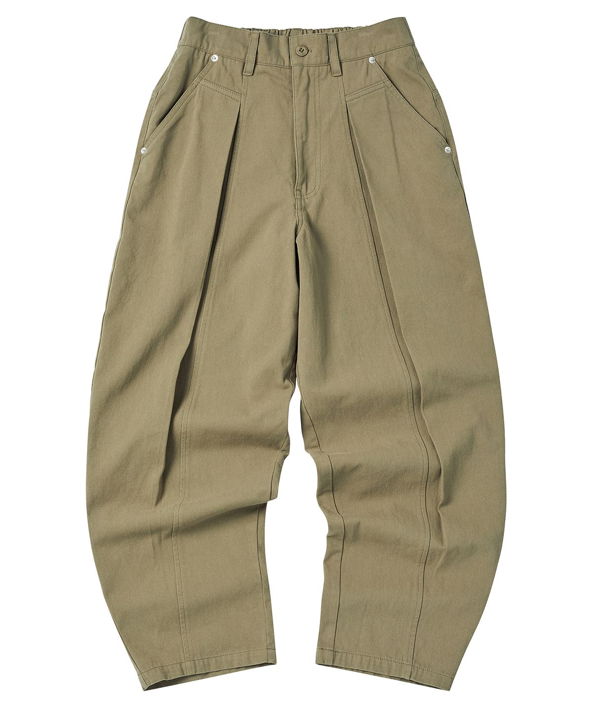 꼬모니노즈(COMONINOZ) COTTON WIDE PANTS [KHAKI]