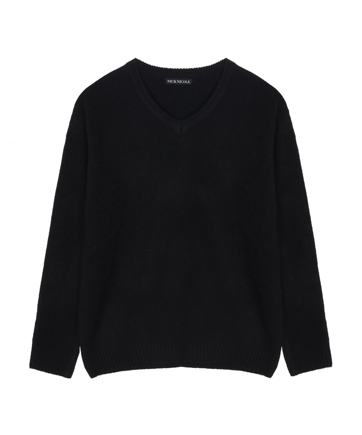 닉앤니콜(NICK&NICOLE) [ESSENTIAL] CLASSICAL SOFT V SWEATER_BLACK
