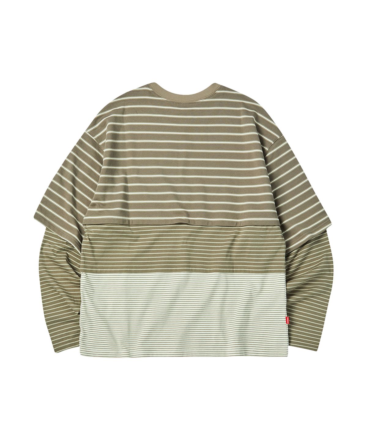 꼬모니노즈(COMONINOZ) BLOCKED STRIPE T-SHIRT [BEIGE]
