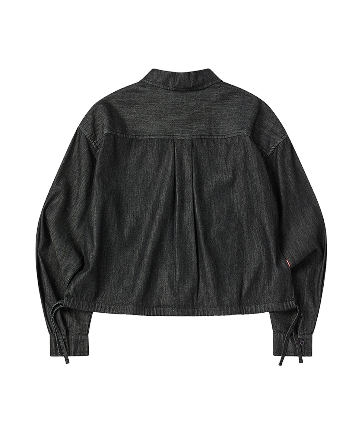 꼬모니노즈(COMONINOZ) W DENIM CROP BLOUSE [BLACK]