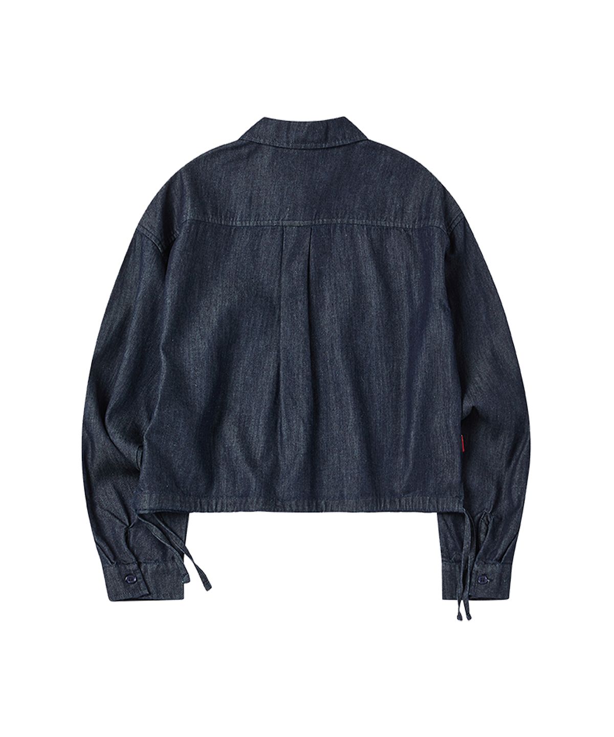 꼬모니노즈(COMONINOZ) W DENIM CROP BLOUSE [INDIGO BLUE]