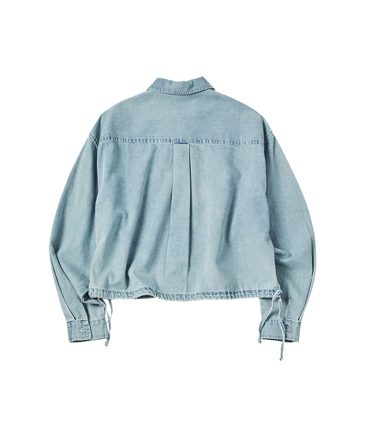 꼬모니노즈(COMONINOZ) W DENIM CROP BLOUSE [SKY BLUE]
