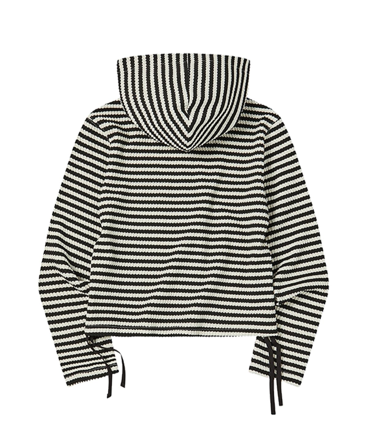 꼬모니노즈(COMONINOZ) W STRIPE CARDIGAN [BLACK]