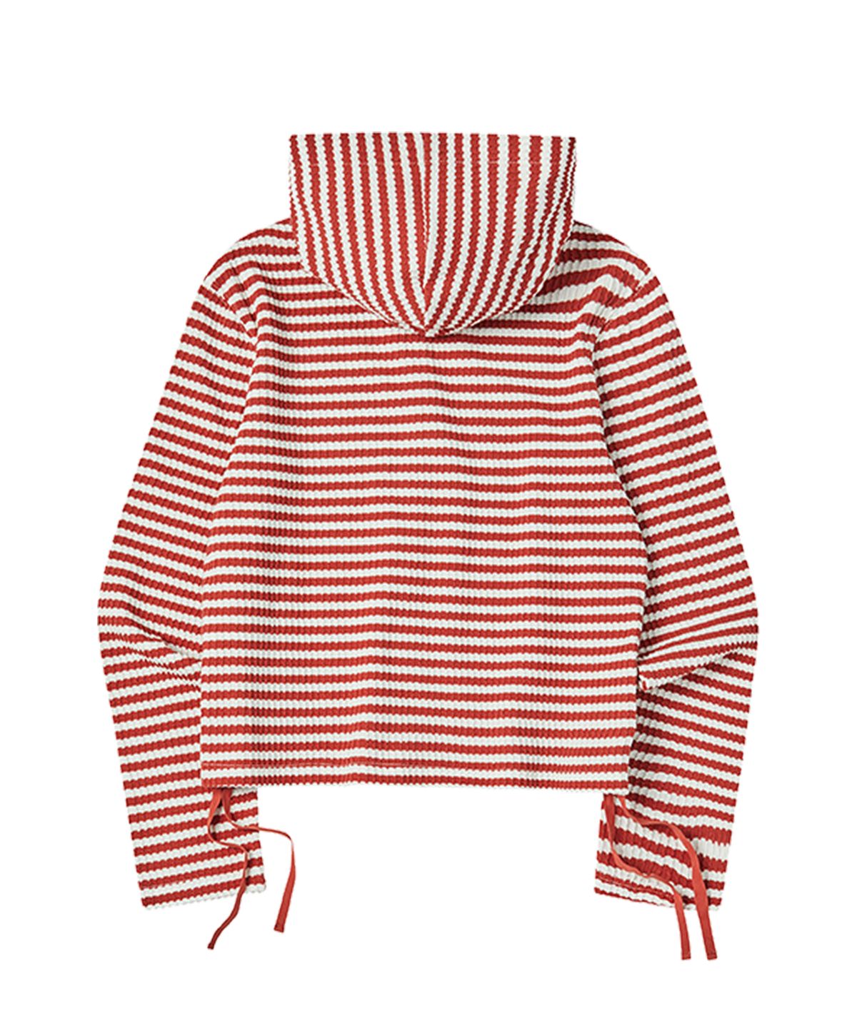 꼬모니노즈(COMONINOZ) W STRIPE CARDIGAN [BRICK]