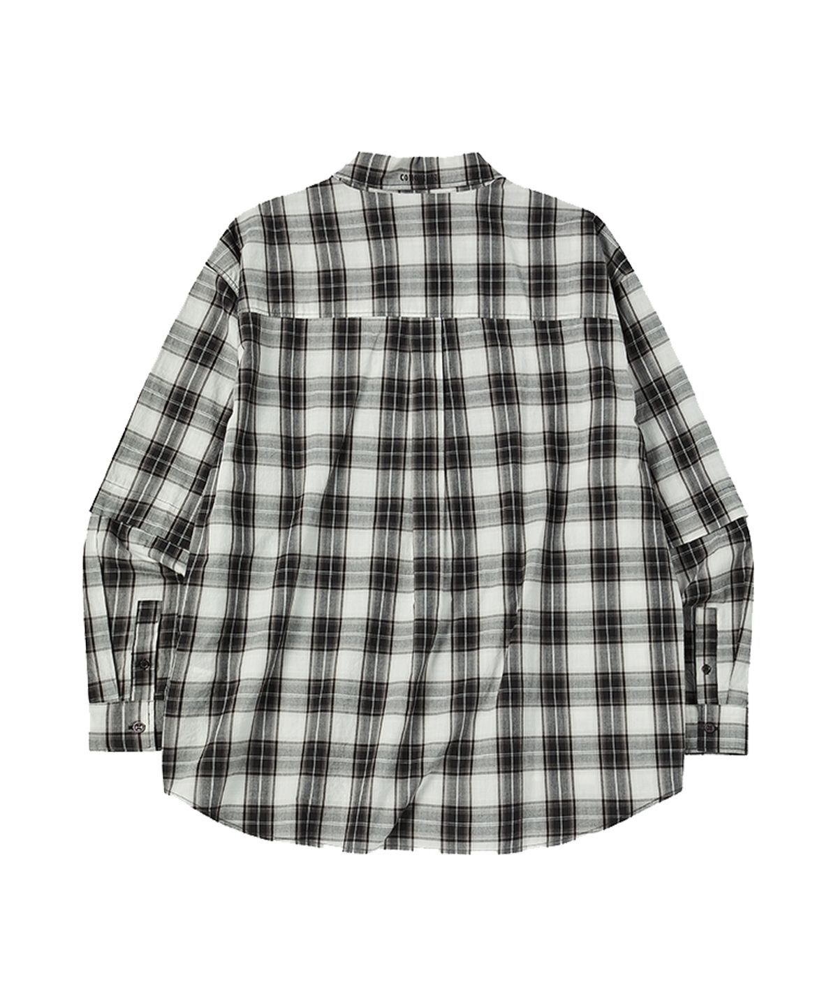 꼬모니노즈(COMONINOZ) DOUBLE LAYERED SHIRT [BLACK]