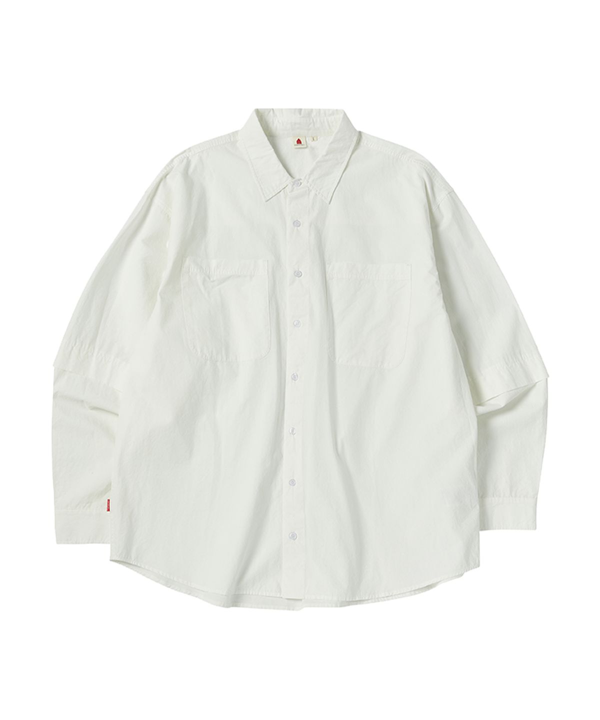 꼬모니노즈(COMONINOZ) DOUBLE LAYERED SHIRT [WHITE]
