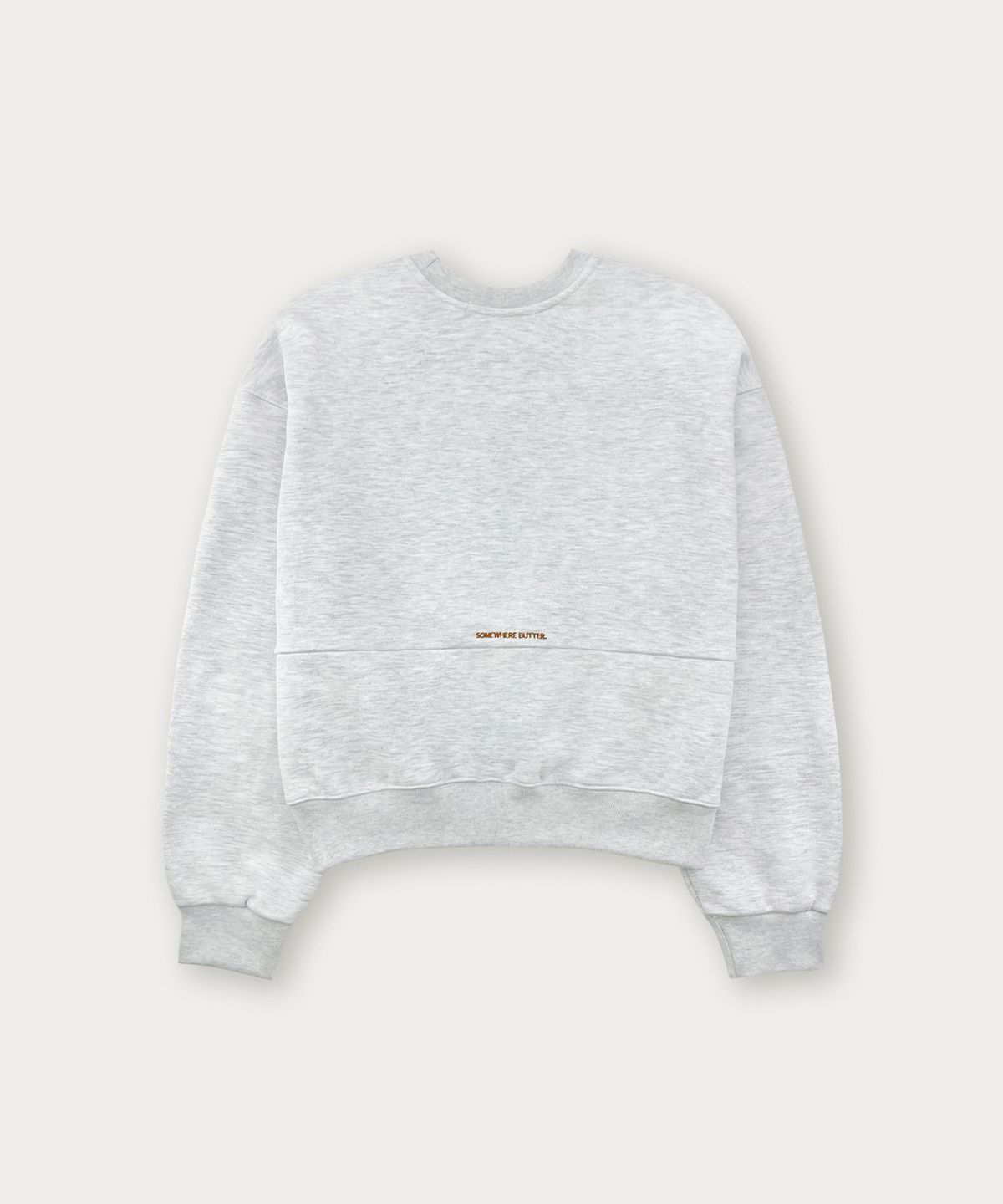썸웨어버터(SOMEWHEREBUTTER) Denim Wave Logo Sweatshirt - White Melange
