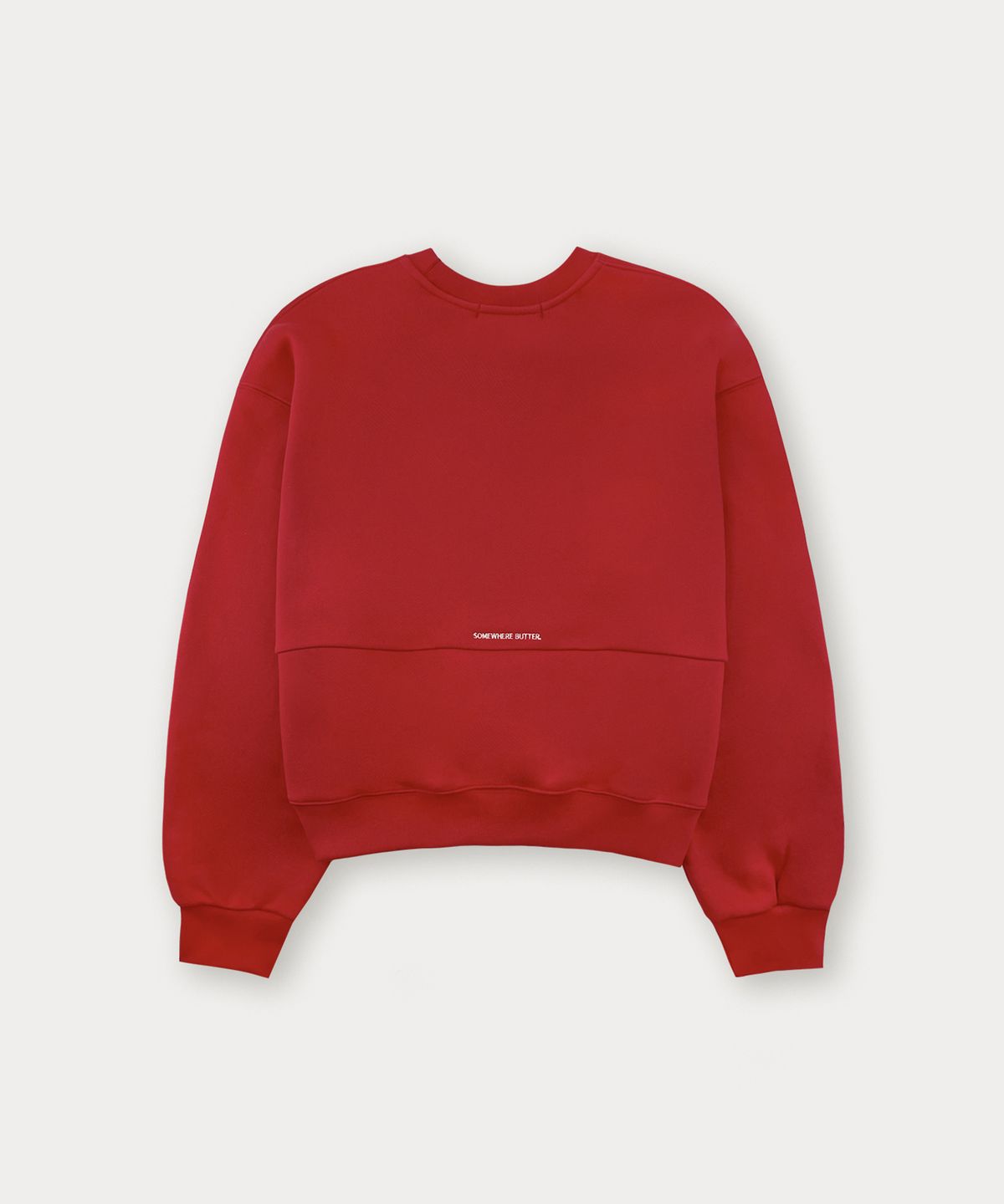 썸웨어버터(SOMEWHEREBUTTER) Denim Wave Logo Sweatshirt - Red