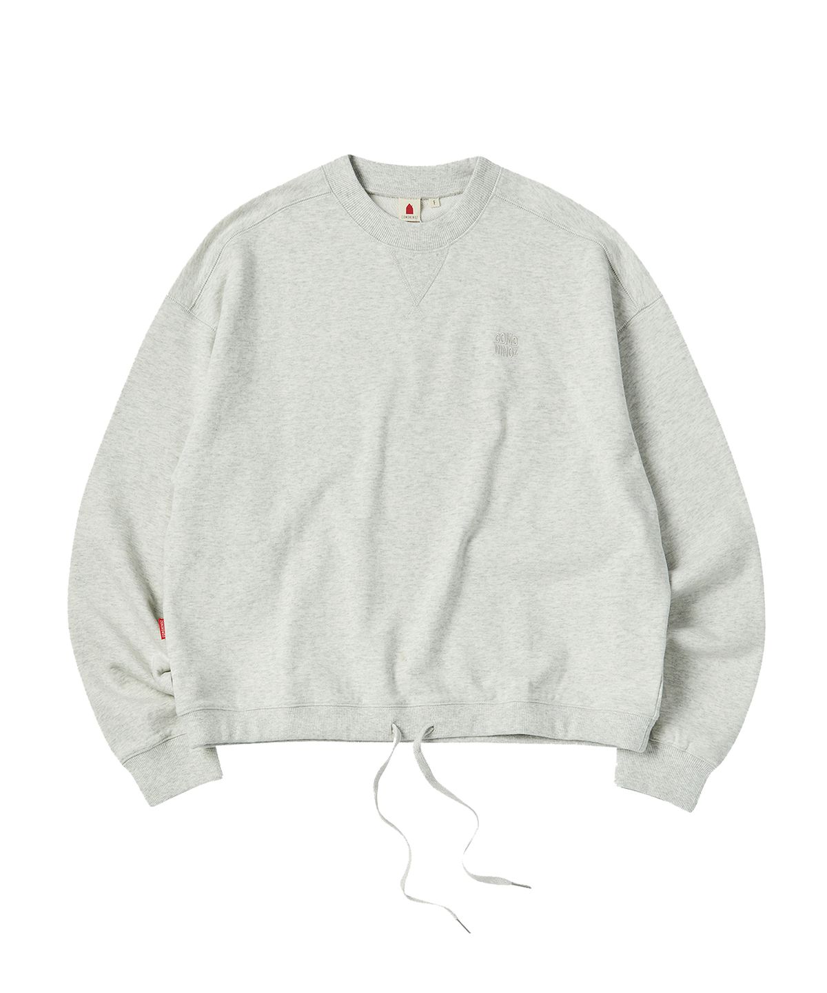 꼬모니노즈(COMONINOZ) W HEM STRING CROP MTM [OATMEAL]