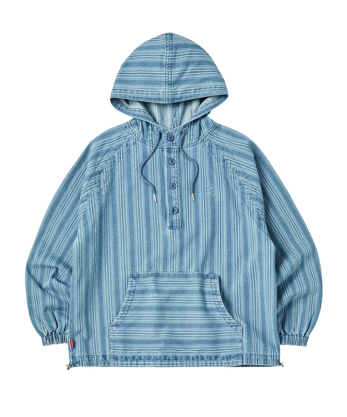 꼬모니노즈(COMONINOZ) STRIPE HOOD SHIRT [BLUE]