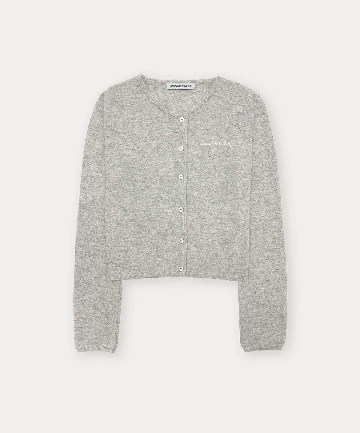 썸웨어버터(SOMEWHEREBUTTER) Softy Cardigan - Light Grey