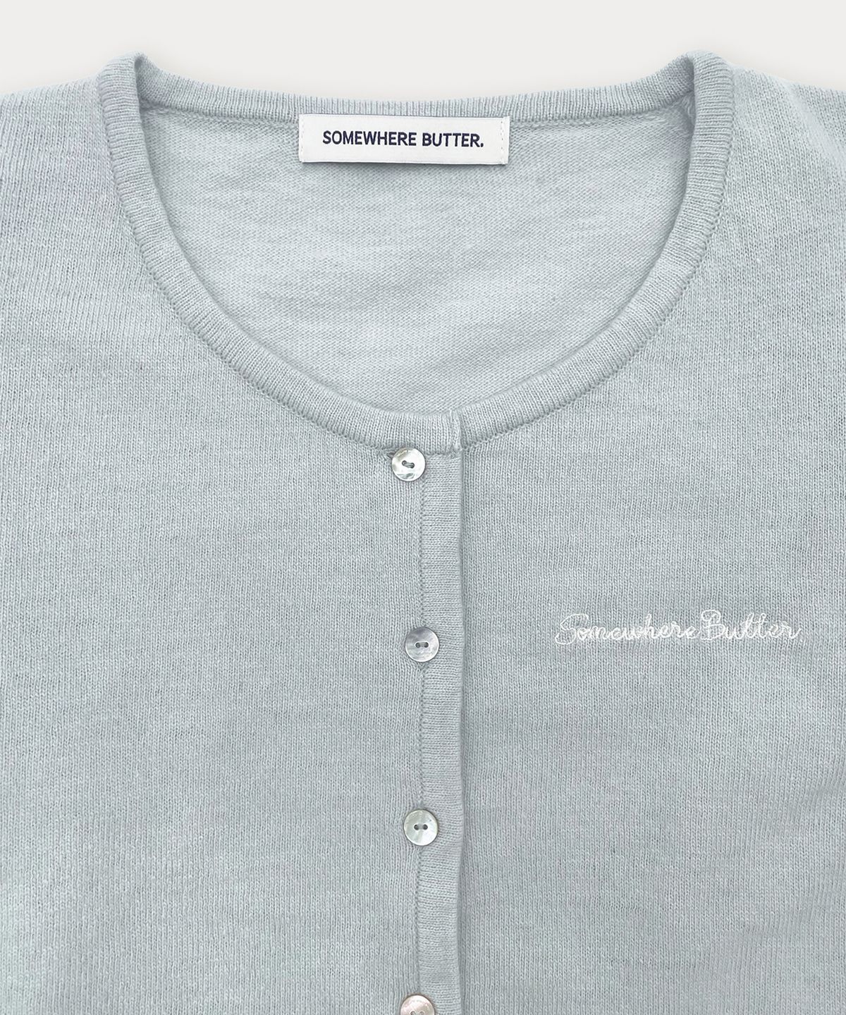 썸웨어버터(SOMEWHEREBUTTER) Softy Cardigan - Light Blue