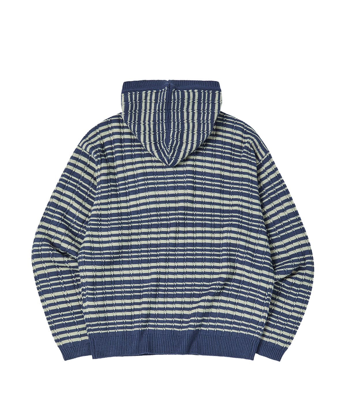 꼬모니노즈(COMONINOZ) BUTTON HOOD KNIT [BLUE]