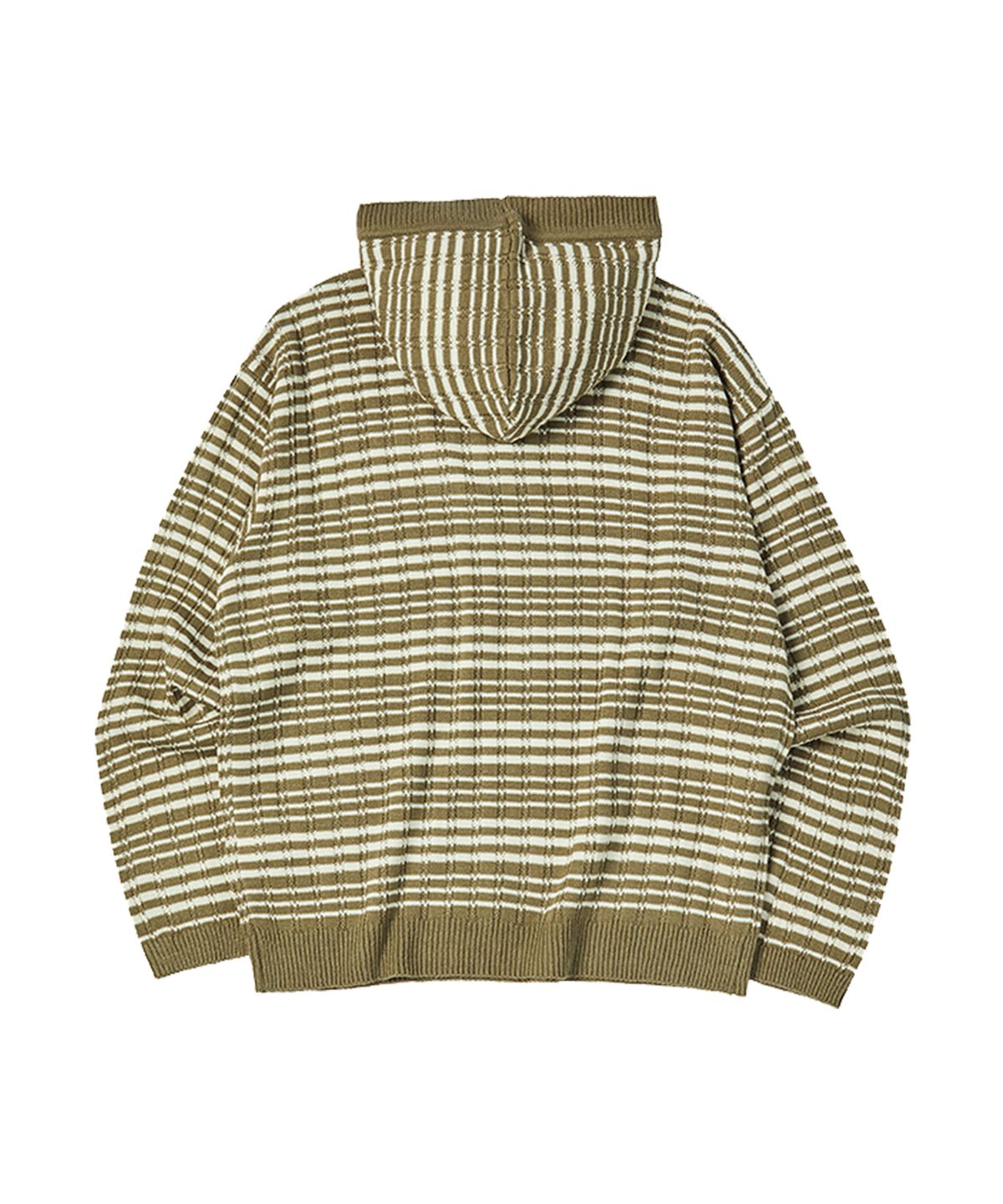 꼬모니노즈(COMONINOZ) BUTTON HOOD KNIT [KHAKI]