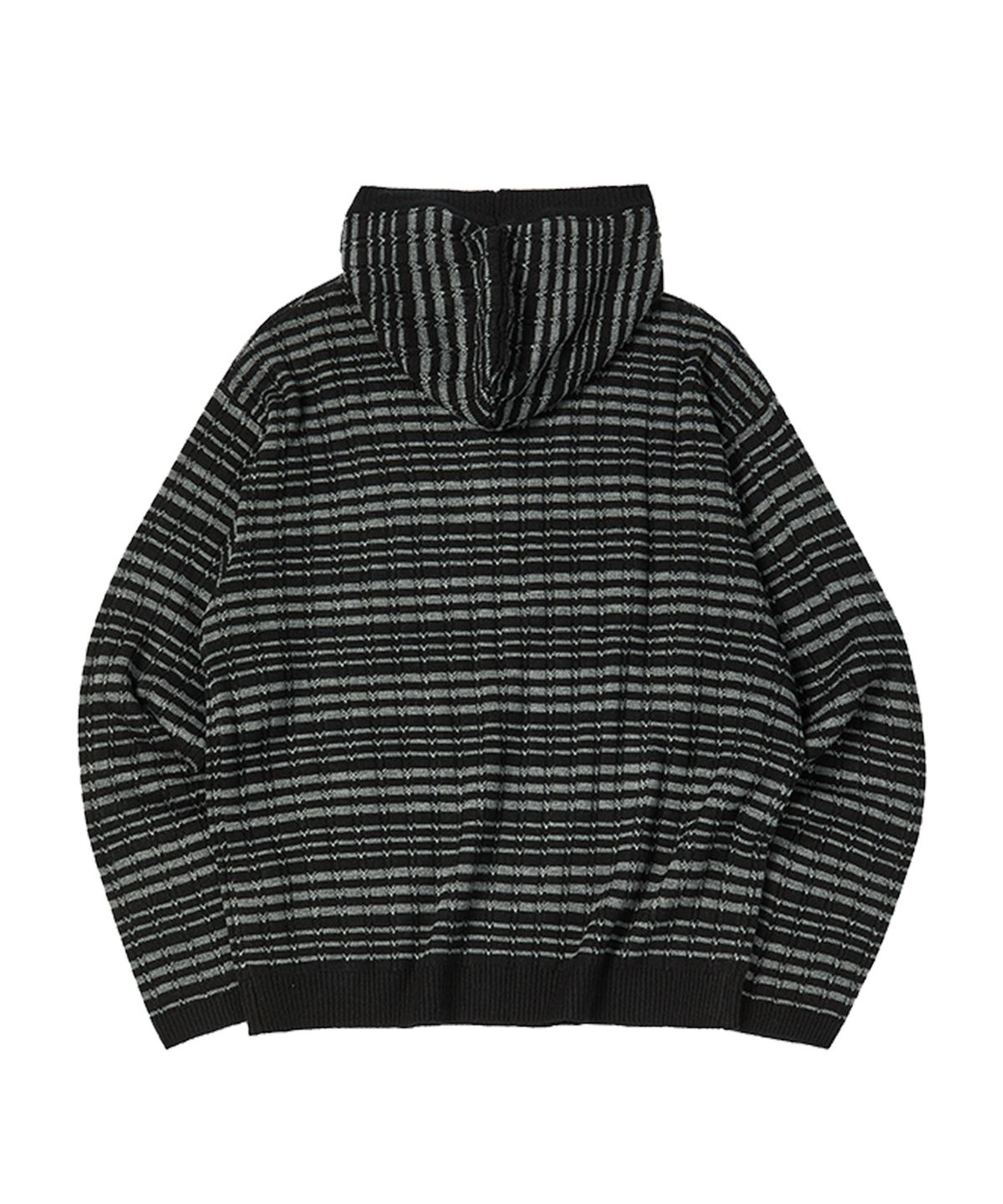 꼬모니노즈(COMONINOZ) BUTTON HOOD KNIT [BLACK]