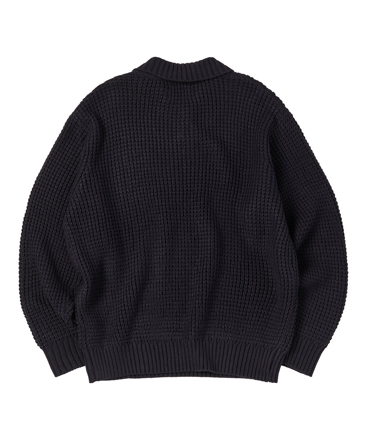 꼬모니노즈(COMONINOZ) WAFFLE COLLAR KNIT [NAVY]
