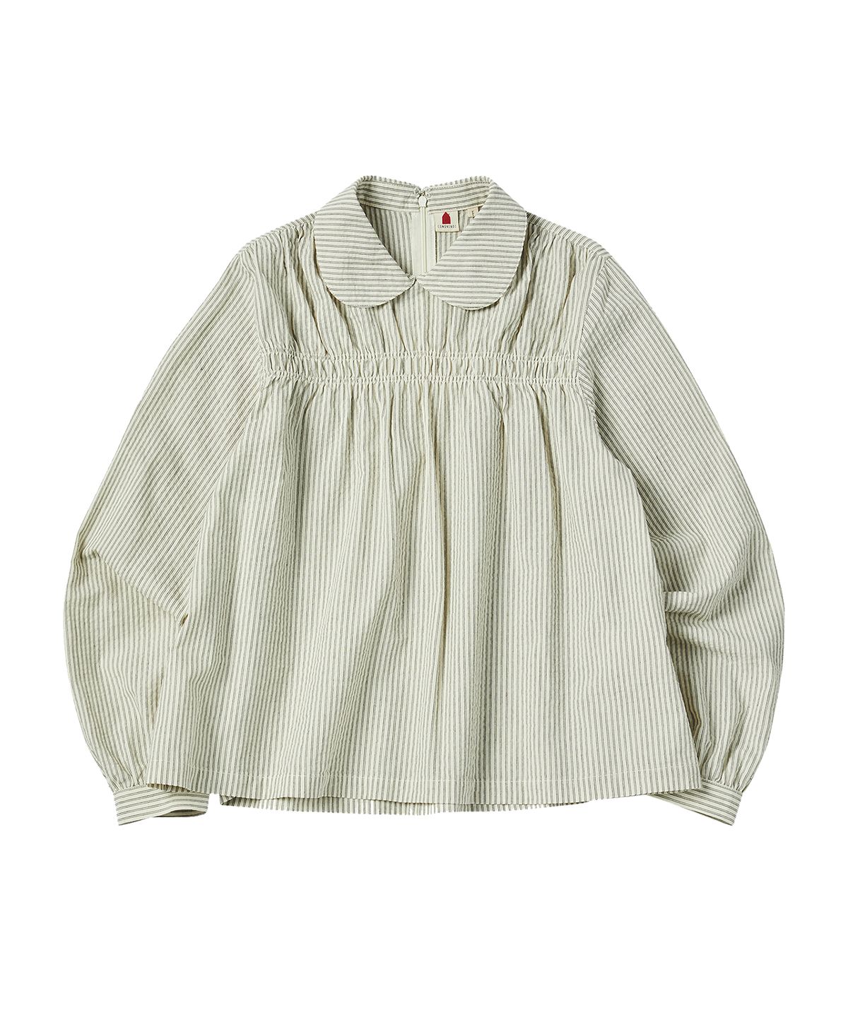 꼬모니노즈(COMONINOZ) W NOZ SHIRRING BLOUSE [IVORY]