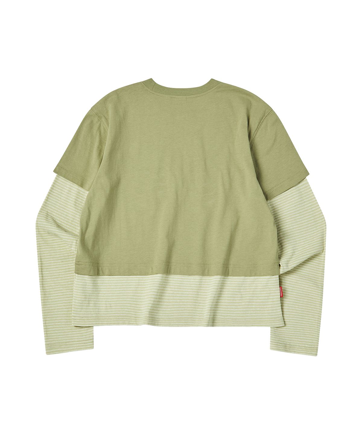 꼬모니노즈(COMONINOZ) W LAYERED T-SHIRT [KHAKI]