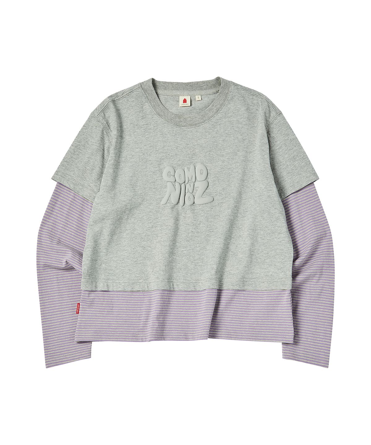 꼬모니노즈(COMONINOZ) W LAYERED T-SHIRT [GRAY]
