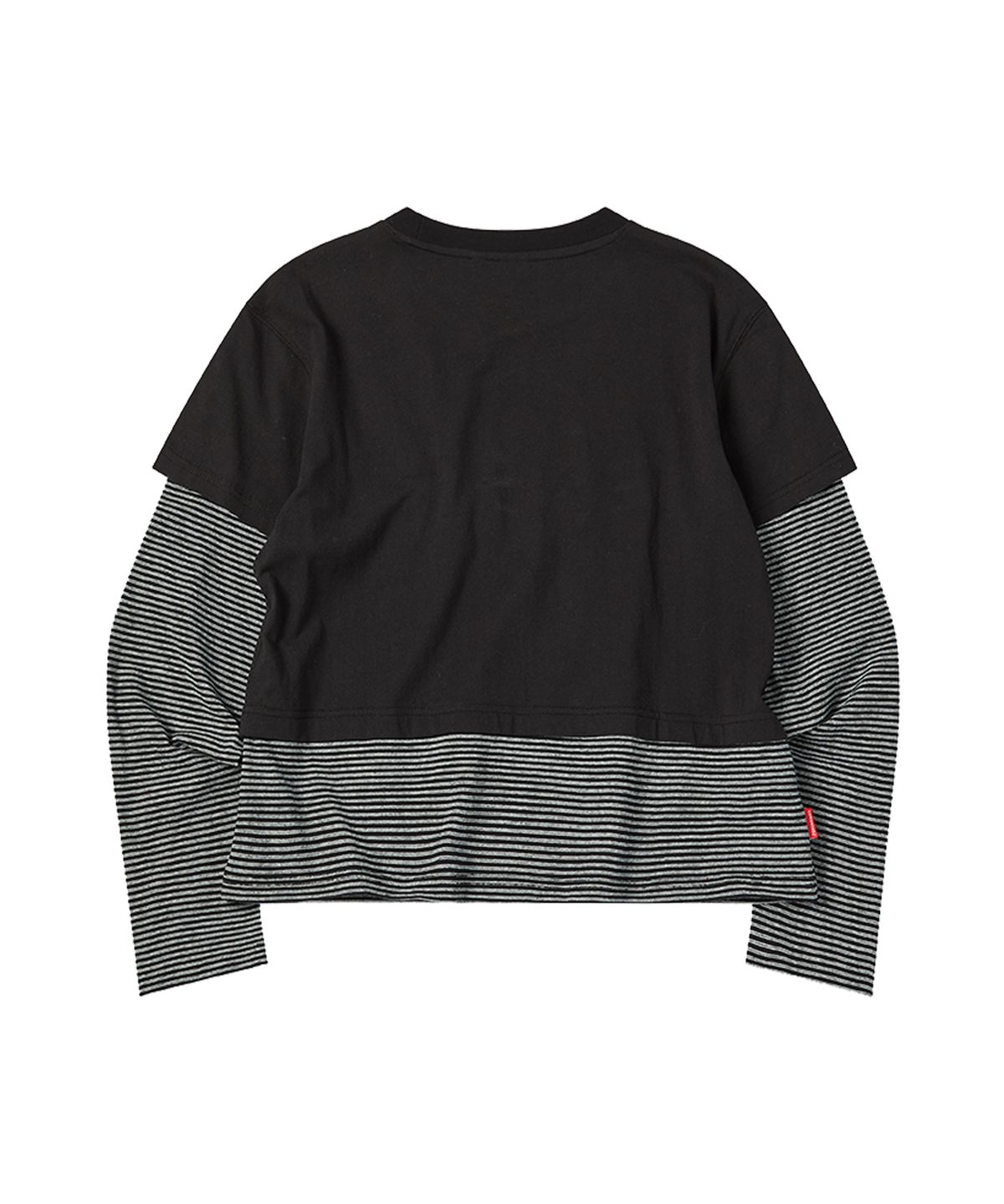 꼬모니노즈(COMONINOZ) W LAYERED T-SHIRT [BLACK]