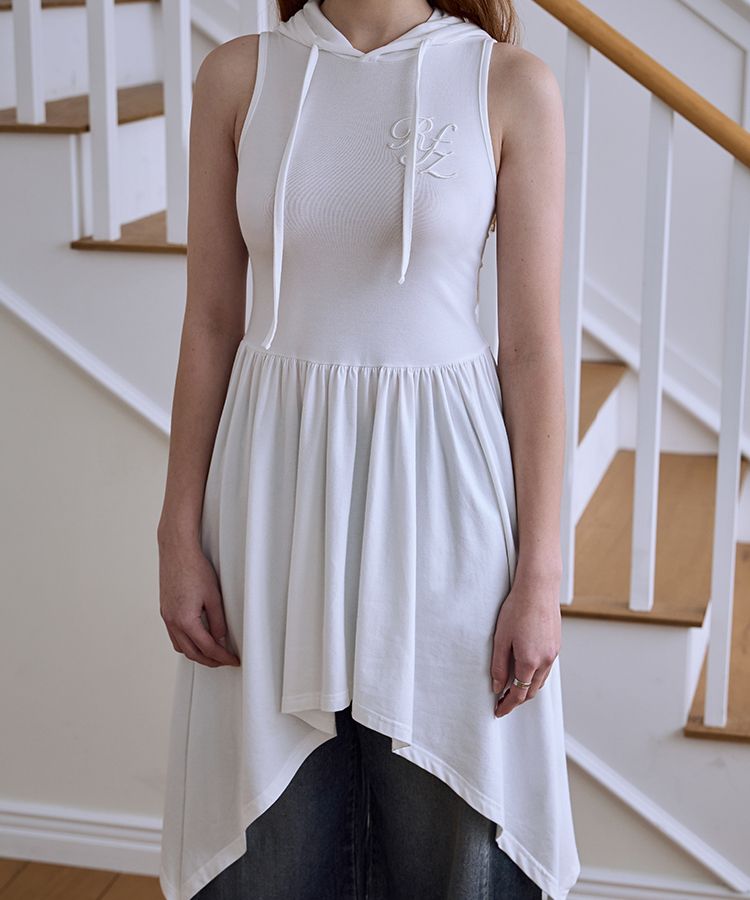 Rose Frantz ♥ Sleeveless Hood Mini Dress /追跡付 MUSINSA | ROSÉ FRANTZ Sleeveless Hood Mini Dress [Ivory]