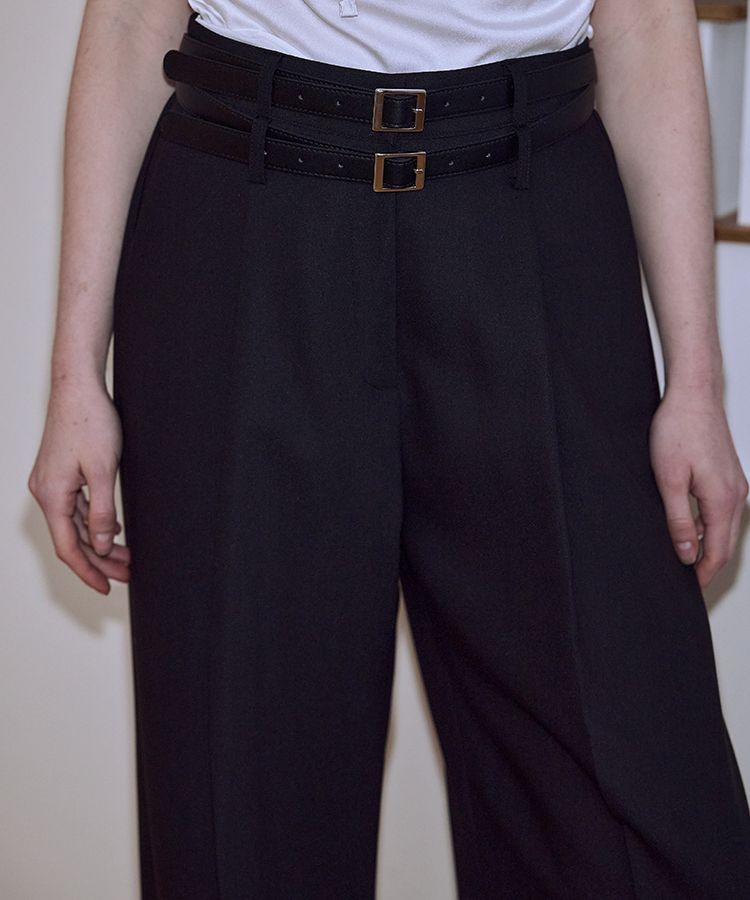 Rose Frantz ■ Two Belt Wide Slacks パンツ ☆Rose Frantz☆ Two Belt Wide Slacks (2色)