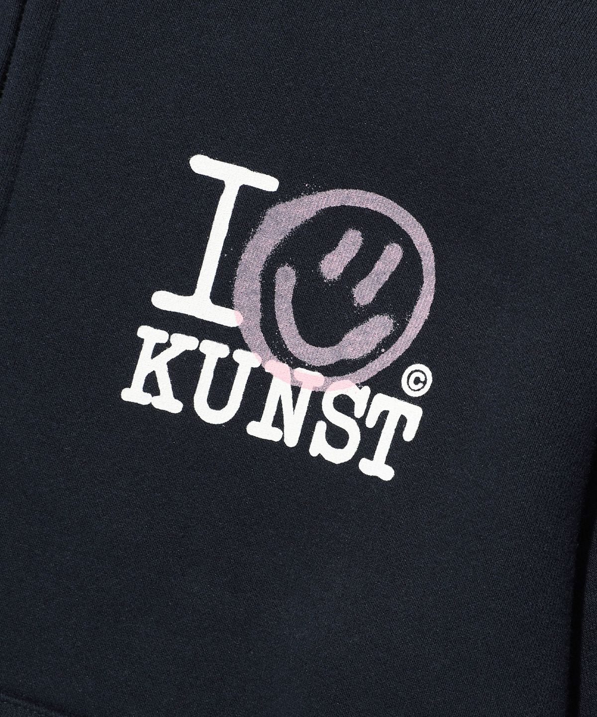 이스트쿤스트(ISTKUNST) I SMILEY KUNST CROP HOOD ZIP UP_NAVY(IK2FSMM483A)