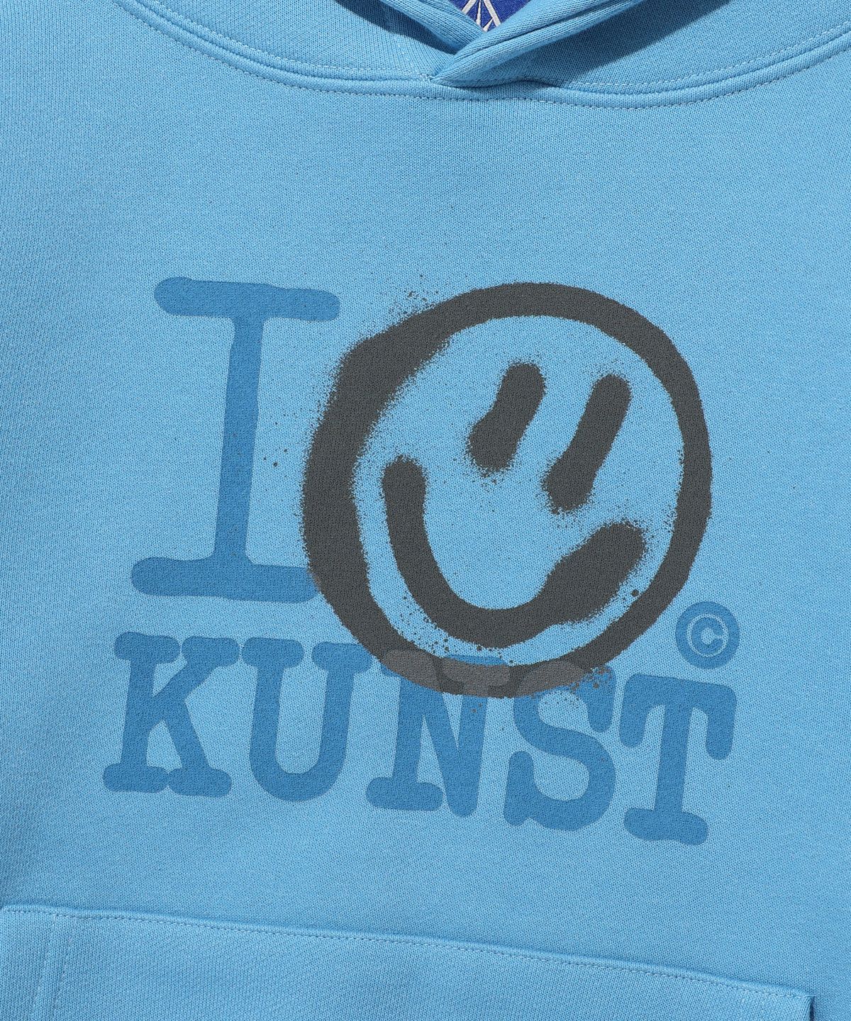 이스트쿤스트(ISTKUNST) I SMILEY KUNST HOODIE_LIGHT BLUE(IK2FSMM410A)