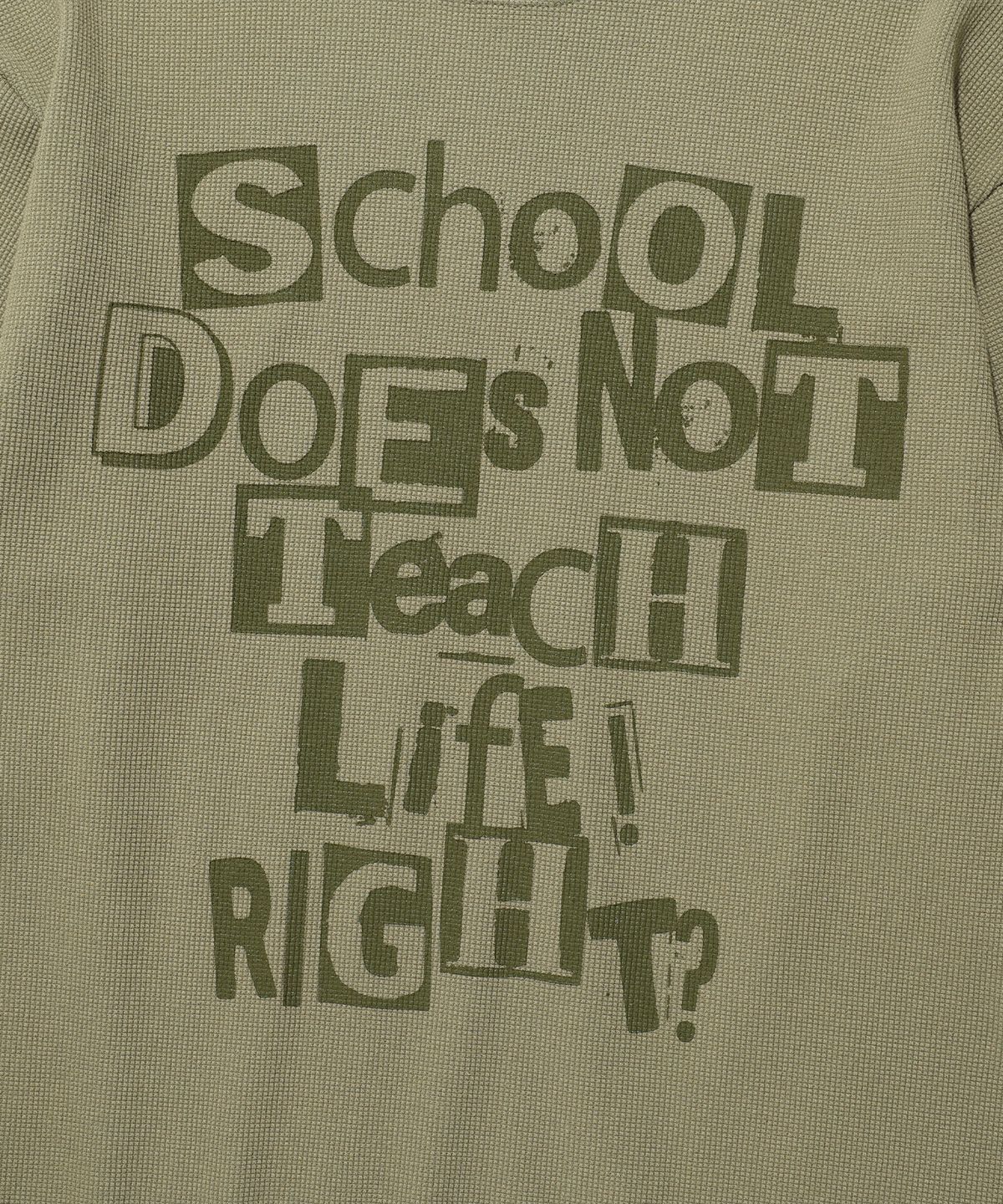 이스트쿤스트(ISTKUNST) DOES NOT TEACH WAFFLE LS TEE_KHAKI(IK2FSMT551A)