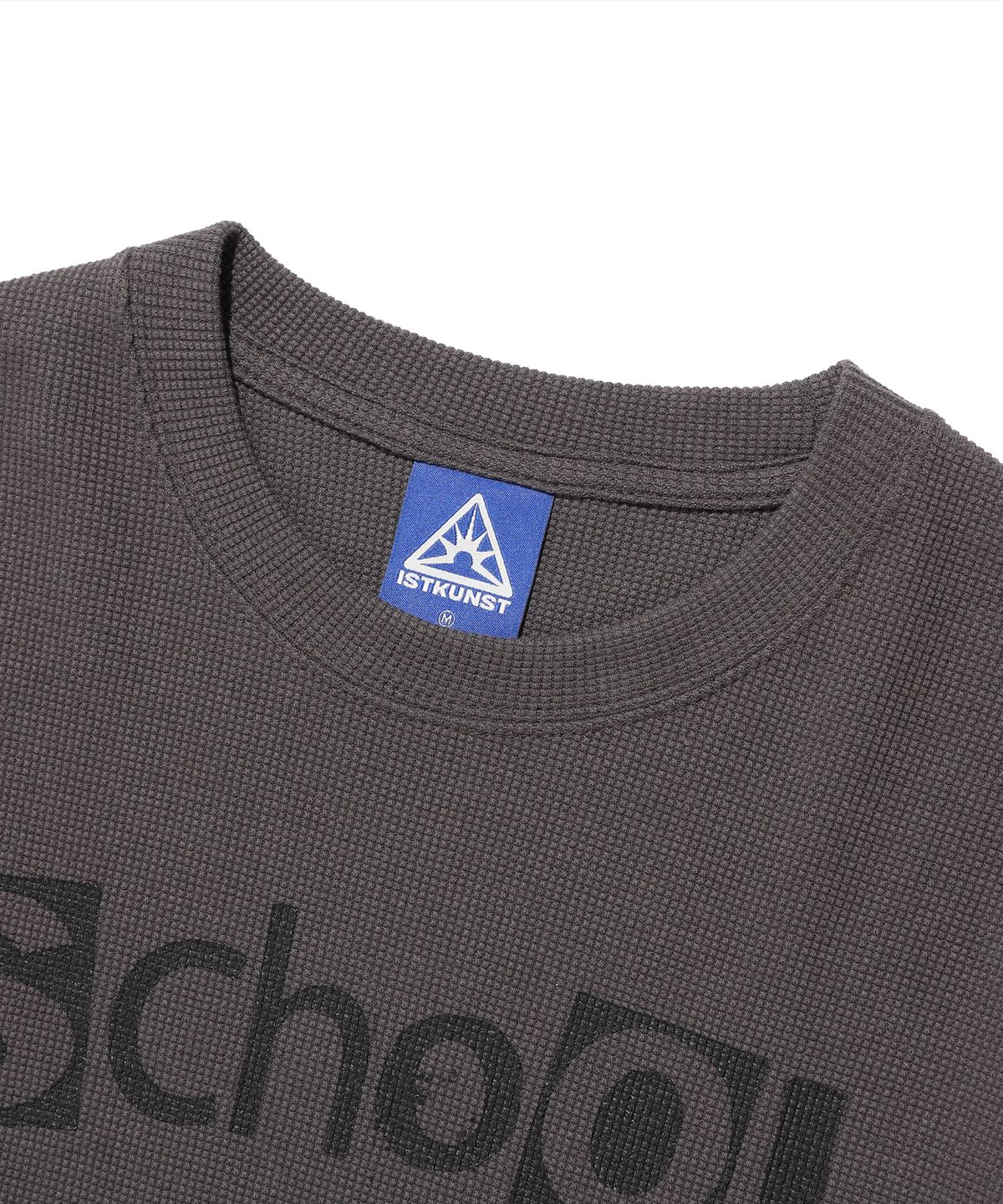 이스트쿤스트(ISTKUNST) DOES NOT TEACH WAFFLE LS TEE_CHARCOAL(IK2FSMT551A)
