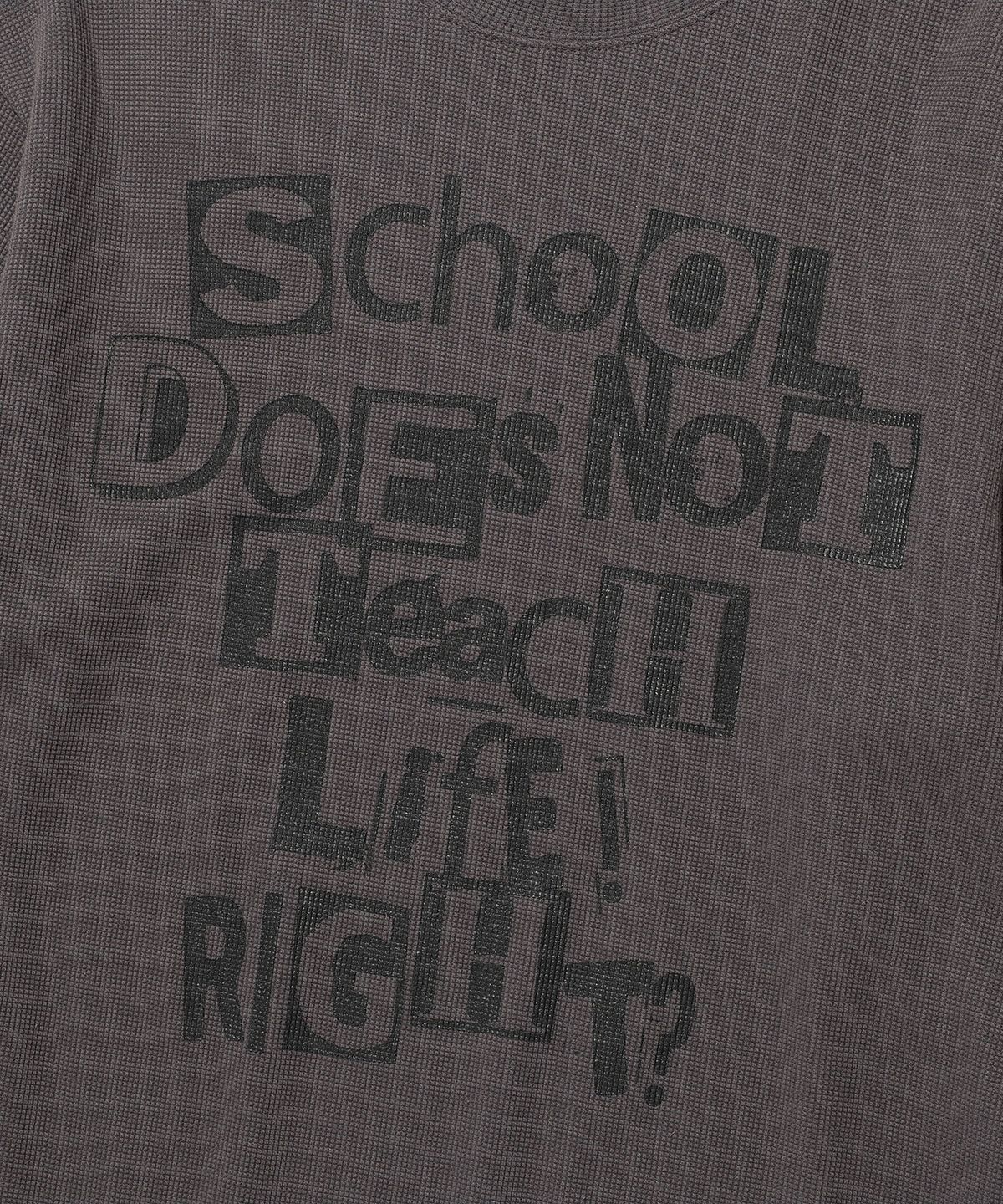 이스트쿤스트(ISTKUNST) DOES NOT TEACH WAFFLE LS TEE_CHARCOAL(IK2FSMT551A)