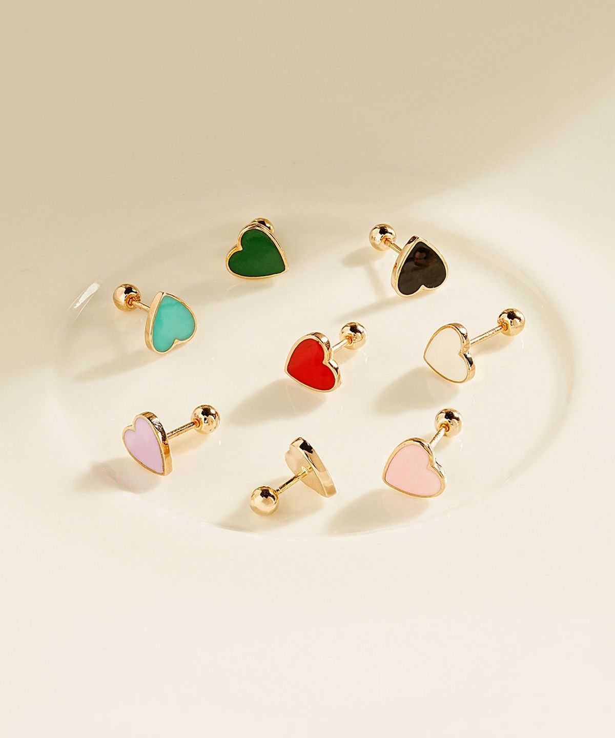 미니멀피어싱(MINIMALPIERCING) 14K 에나멜 하트 피어싱 귀걸이