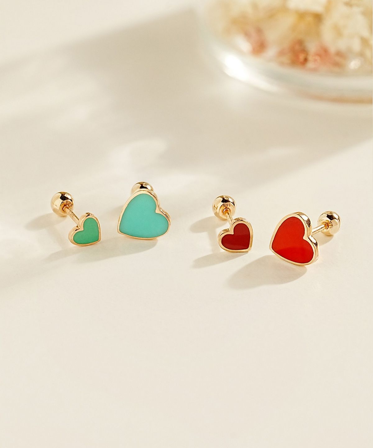 미니멀피어싱(MINIMALPIERCING) 14K 에나멜 하트 피어싱 귀걸이