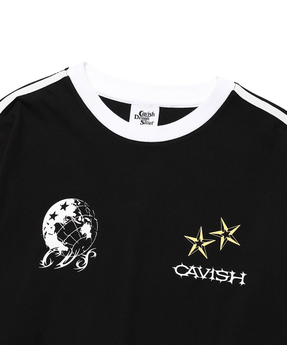 카비시(CAVISH) GLOBE FOOTBALL LS TEE BLACK(CV2FSUT552A)