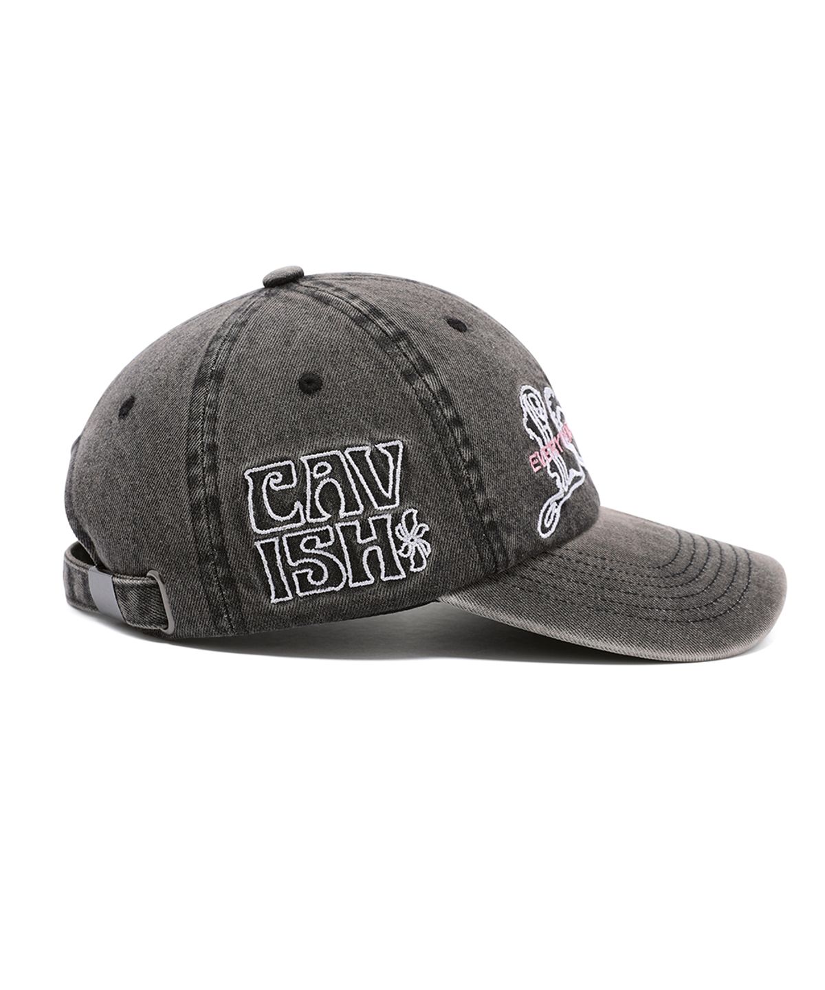 카비시(CAVISH) WASHED DENIM EMB BALL CAP BLACK(CV2FSUAB22A)