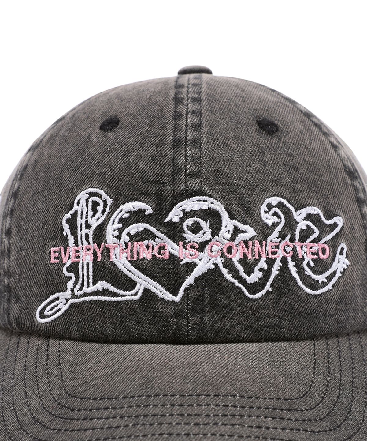 카비시(CAVISH) WASHED DENIM EMB BALL CAP BLACK(CV2FSUAB22A)