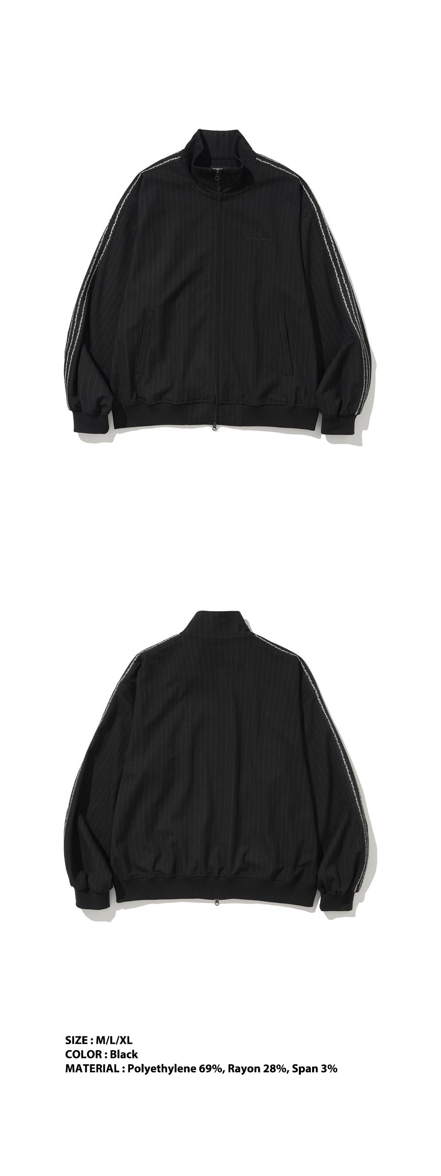 MUSINSA公式 | NOT4NERD Thorns Line Track Jacket - Black