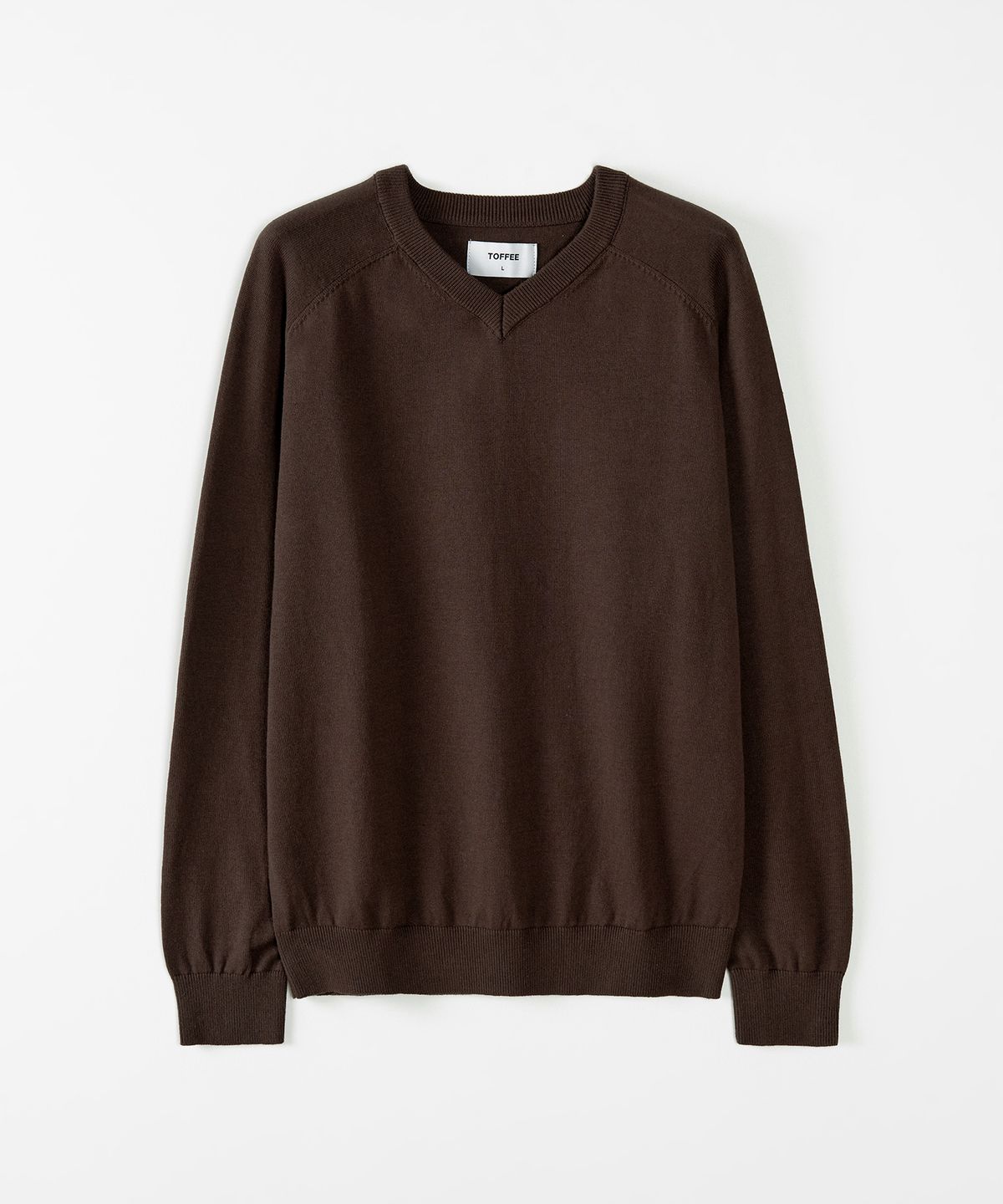 토피(TOFFEE) 래글런 브이넥 니트 (BROWN)