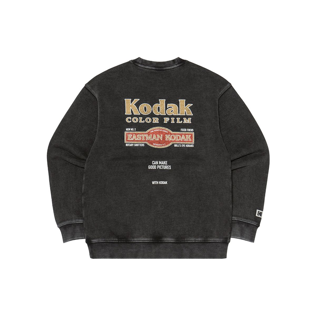 코닥(KODAK) 레시피 스노우워싱 맨투맨 BLACK