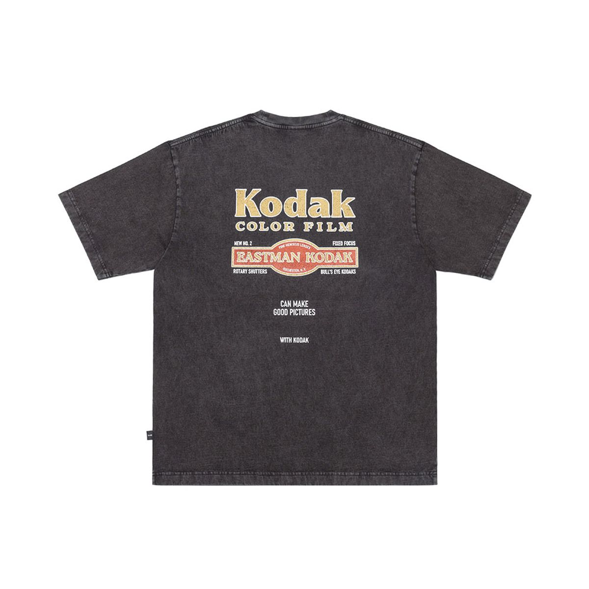 코닥(KODAK) 레시피 스노우워싱 반팔티셔츠 BLACK