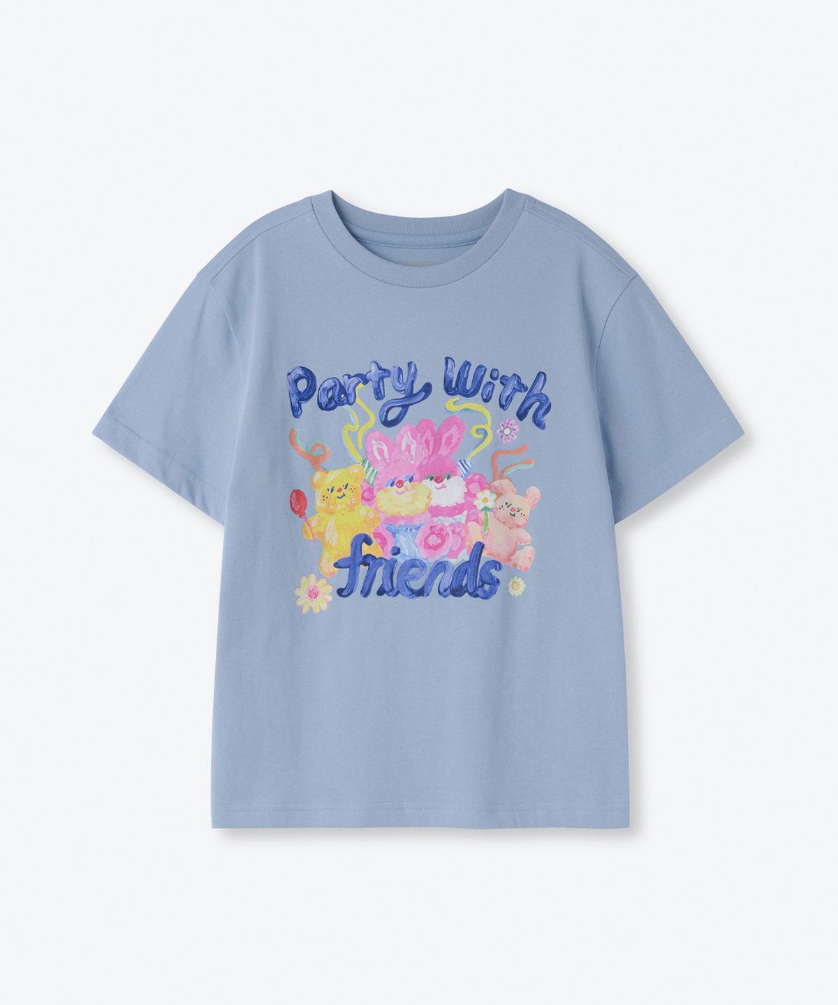 무신사 스탠다드 키즈(MUSINSA STANDARD KIDS) 프렌즈 릴렉스드 티셔츠 [블루 그레이]