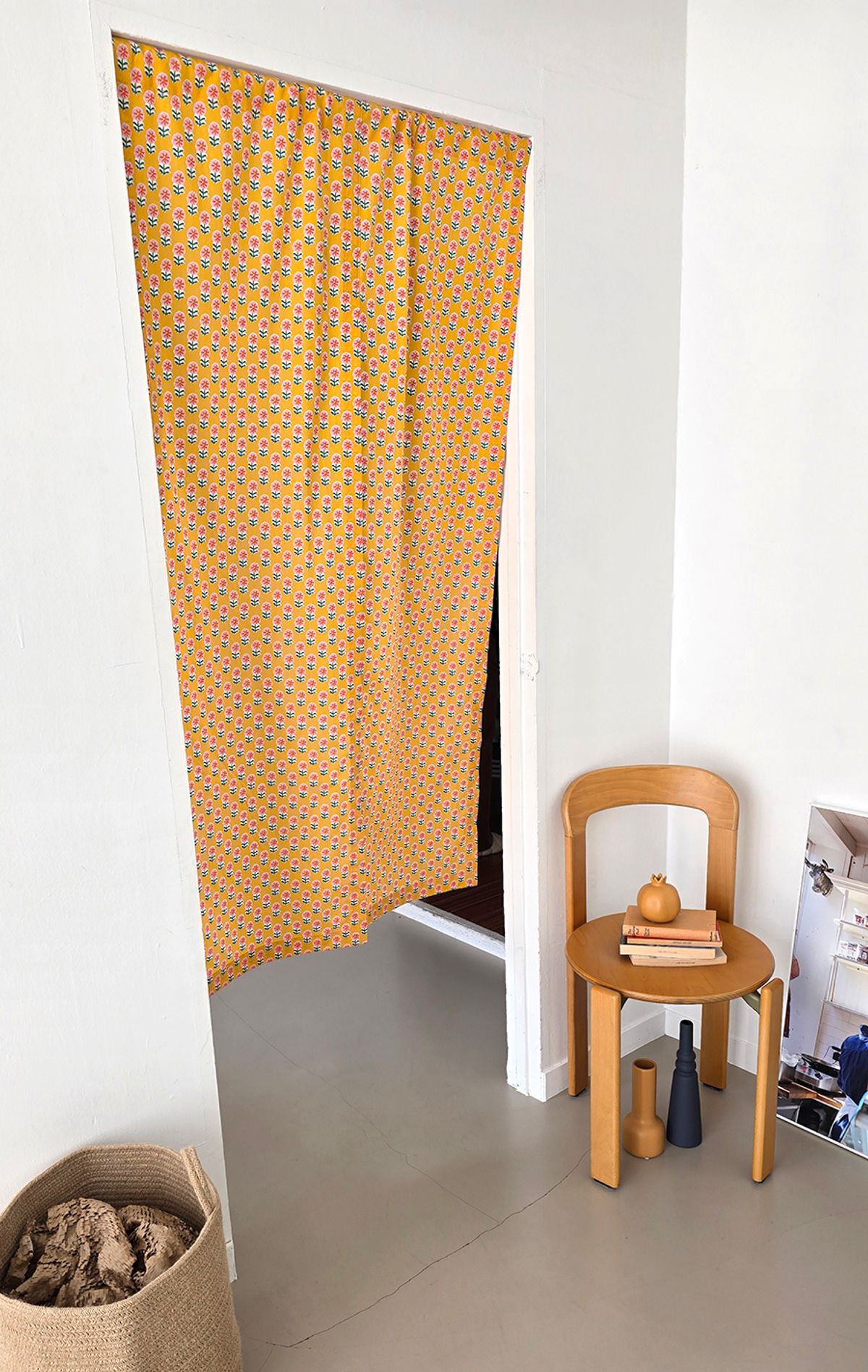 블랑쉬하우스(BLANCHE HOUSE) 블랑쉬 라도노추추 머스타드 플라워 60수 바란스커튼 90x160 (자체제작)
