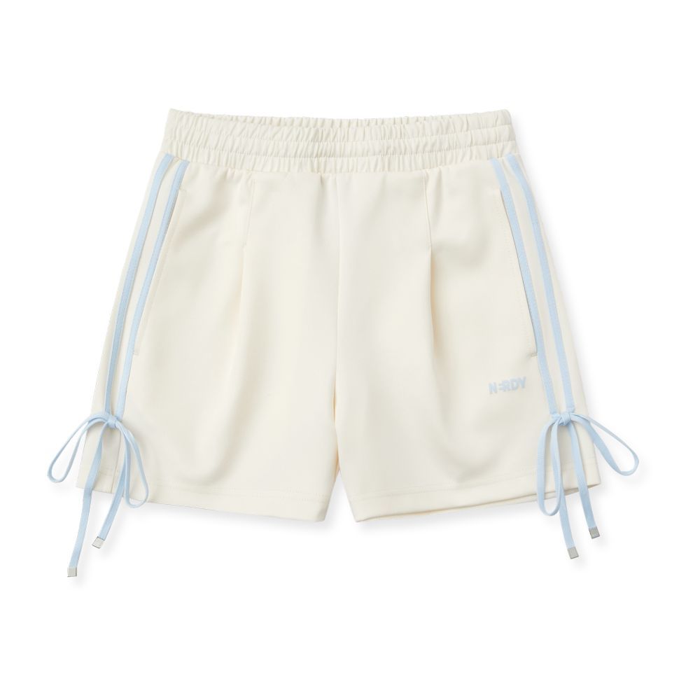 [ NERDY ]★25SS★WOMEN'S RIBBON SHORT SLEEVE TRACK SET MUSINSA | NERDY Women's Ribbon Track Shorts (25SS) (Cream