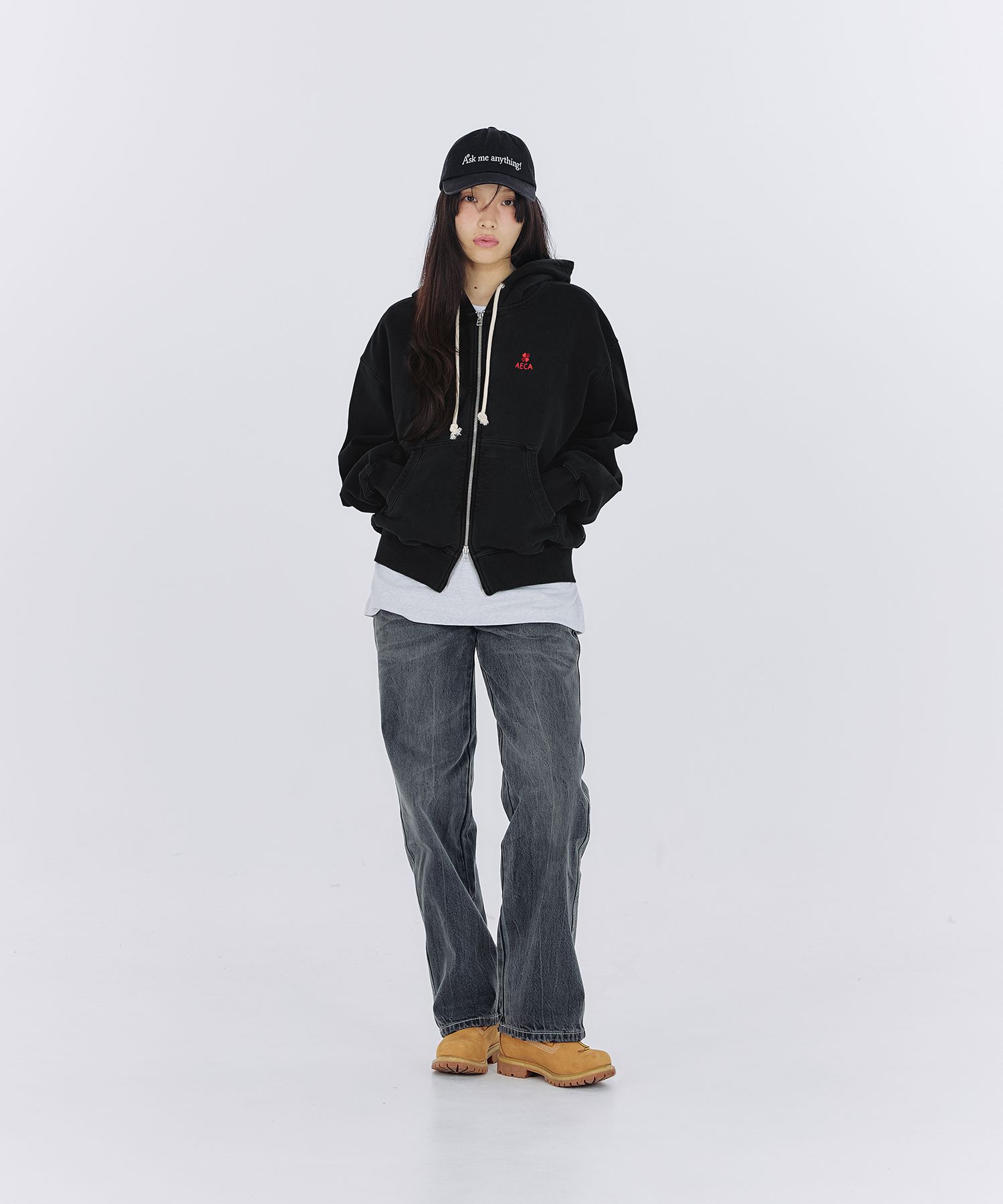 パーカー・フーディ AECA WHITE EVERYDAY AECA CLOVER ZIP UP HOODIEWASHED CHARCOAL MUSINSA | AECA WHITE EVERYDAY AECA CLOVER ZIP UP HOODIE