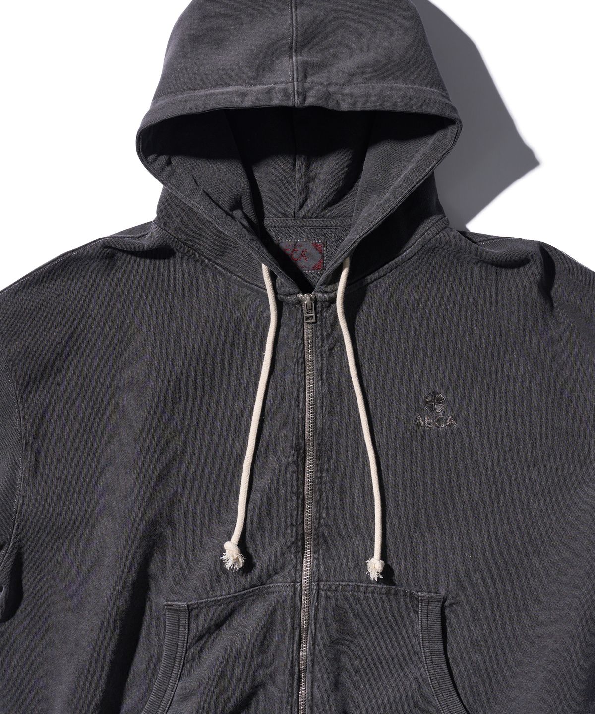 에이카화이트(AECA) EVERYDAY AECA CLOVER ZIP UP HOODIE-WASHED CHARCOAL
