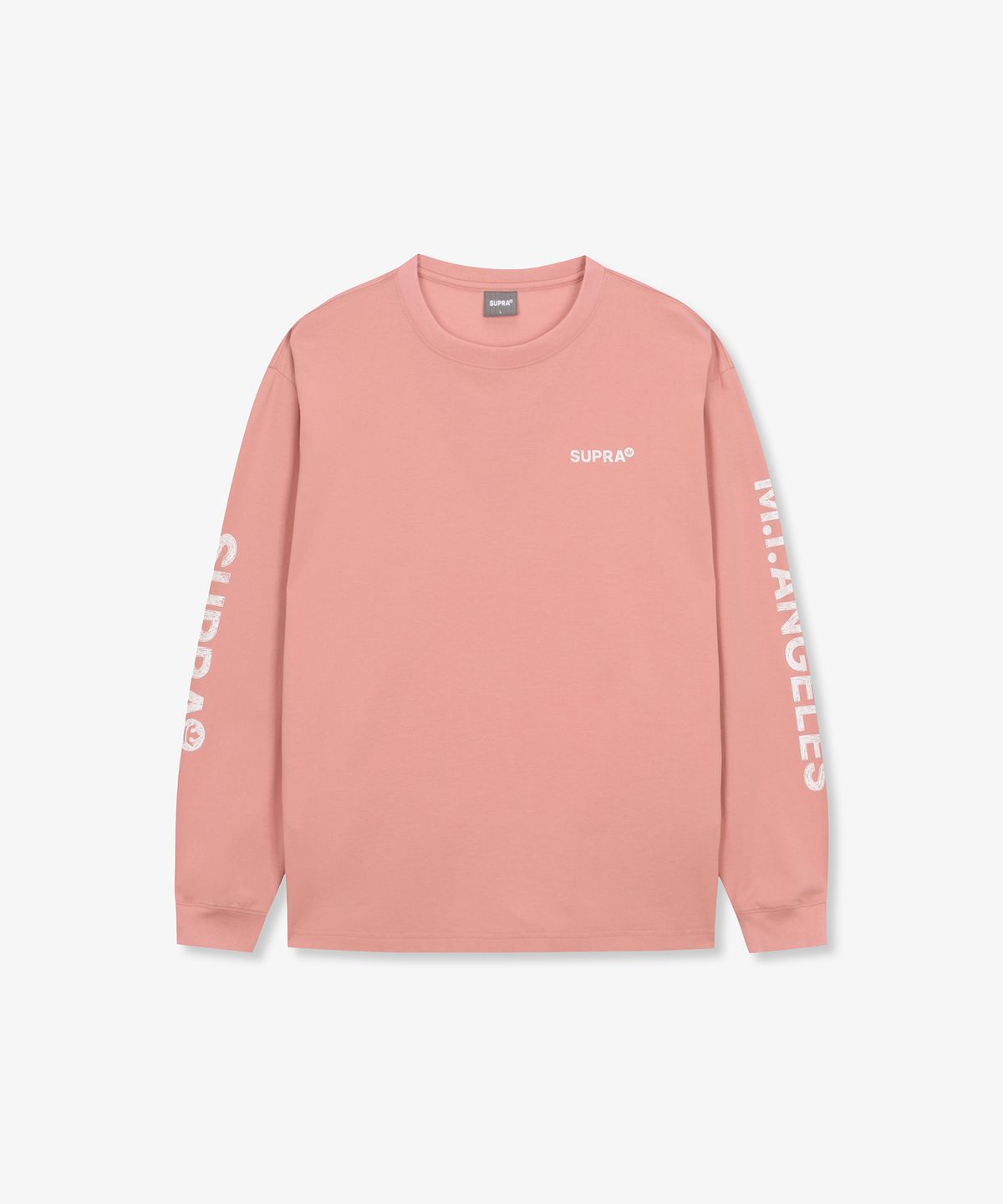 수프라(SUPRA) 소매 레터링 긴팔 티셔츠(PINK)
