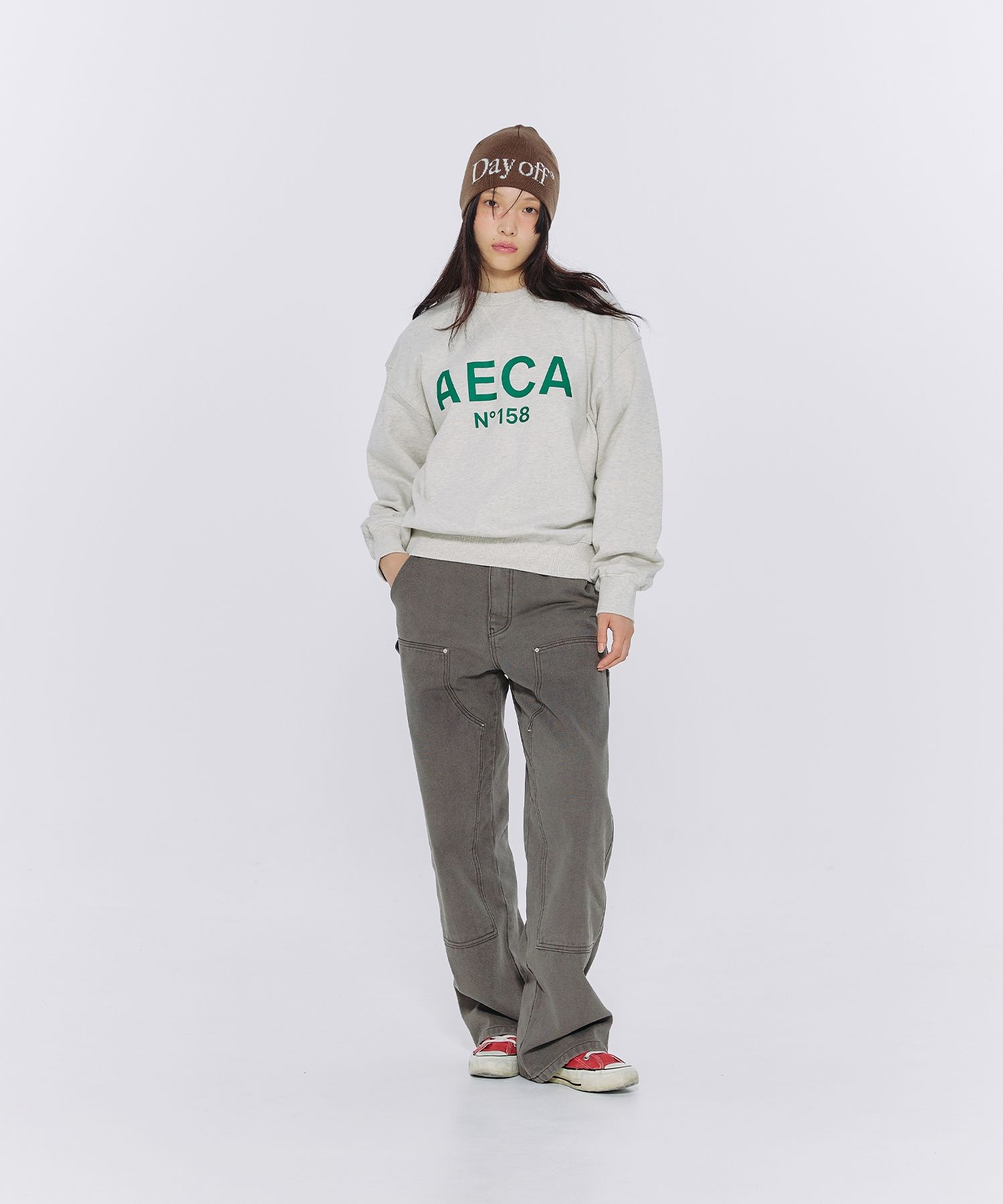 MUSINSA | AECA WHITE BIG LOGO SWEATSHIRT-WASHED BLUE