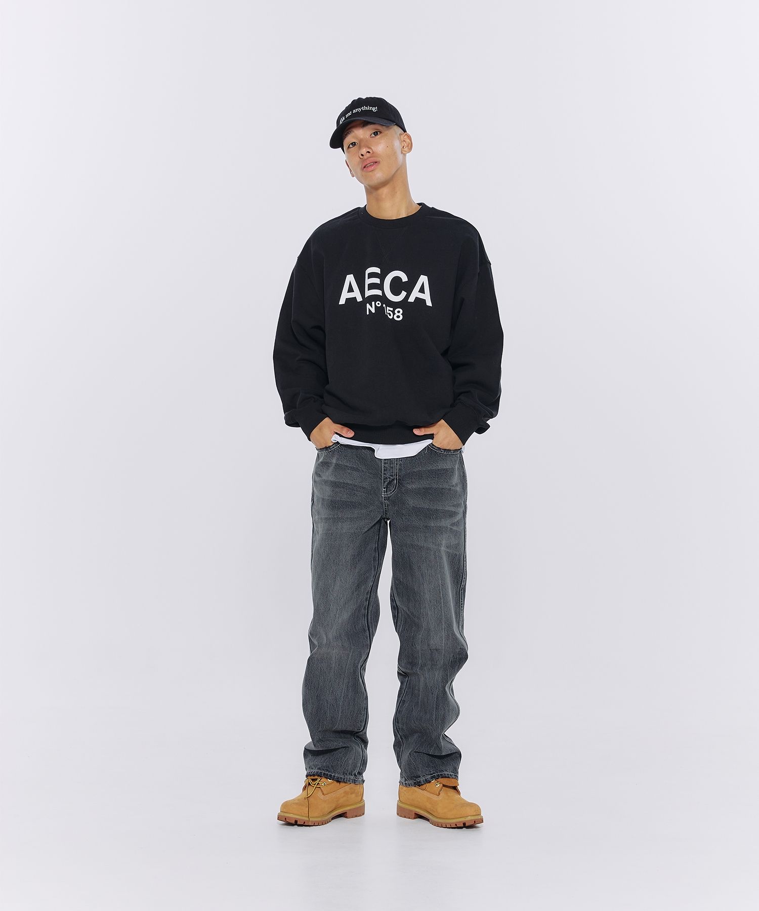 ◆AECA WHITE BIG LOGO SWEATSHIRT/3色◆ MUSINSA | AECA WHITE BIG LOGO SWEATSHIRT-WASHED CHARCOAL